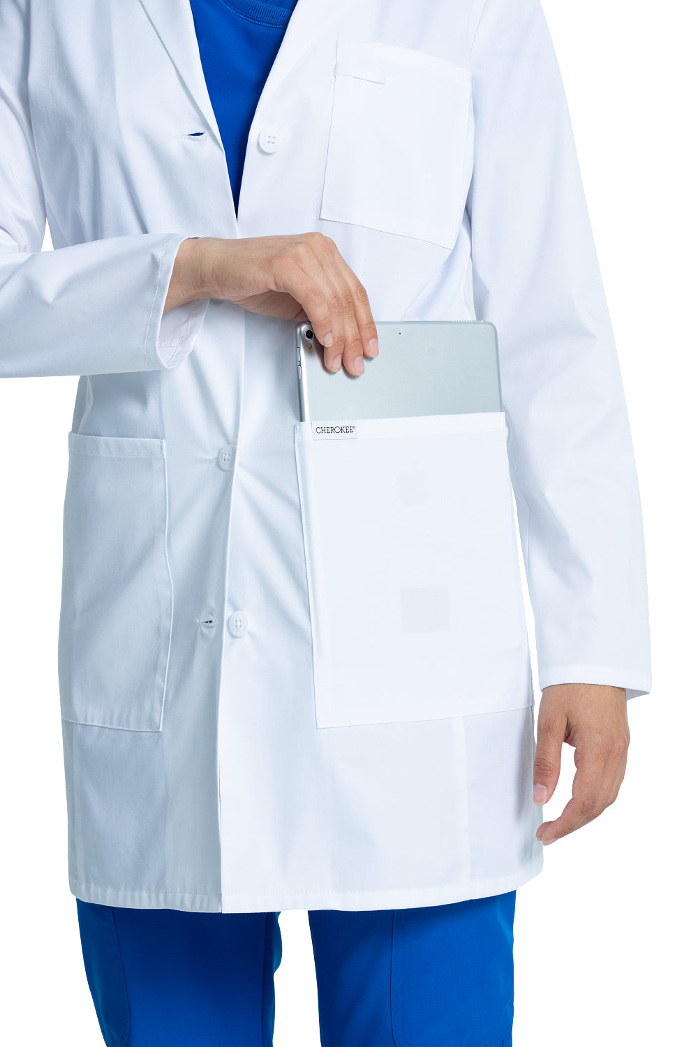 Women’s White lab coat with chest pocket - CHEROKEE (PROJECT LAB) CK452