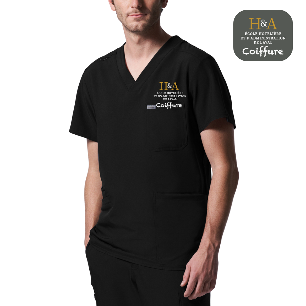 Haut avec poches en bas, homme - École H&A Laval COIFFURE