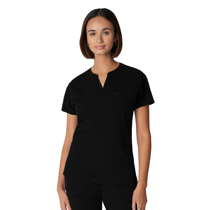 Women's V-neck top with chest pocket - V-TESS - WC 114H