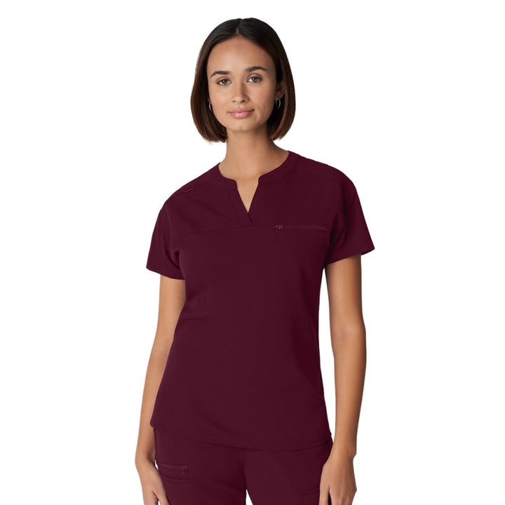 Women's V-neck top with chest pocket - V-TESS - WC 114H