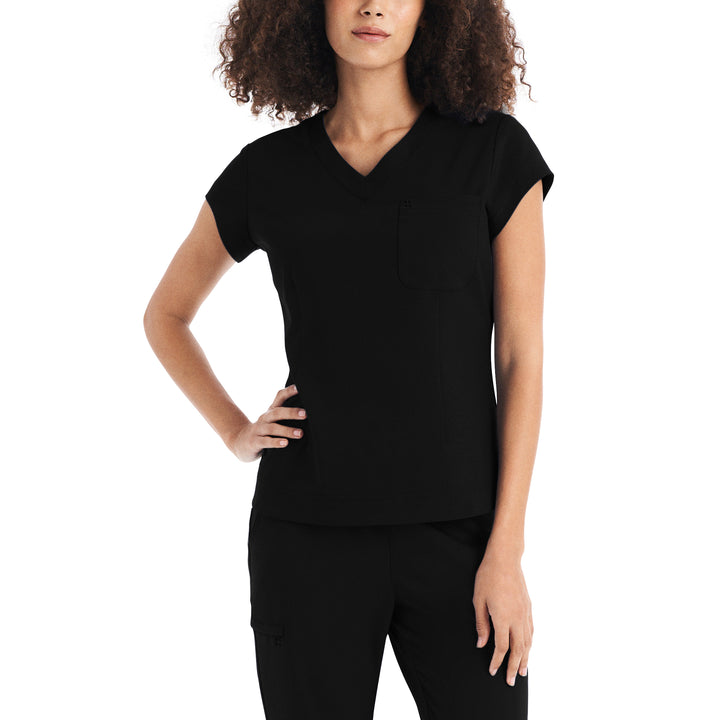 Women's V-neck top with a chest pocket - CRFT -  WC 128H