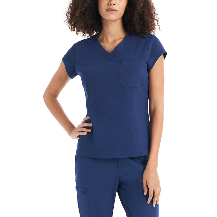 Women's V-neck top with a chest pocket - CRFT -  WC 128H