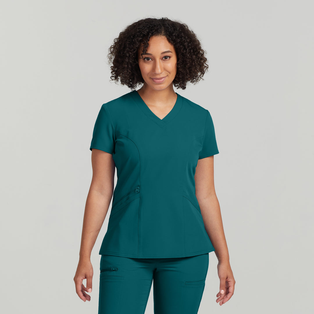 Women's V-neck top with three pockets - V-TESS - WC 134H