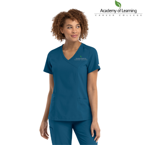 Wrap-style top with pockets at the bottom, women - MOMENTUM - Academy of Learning Career College