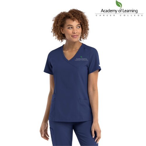 Wrap-style top with pockets at the bottom, women - MOMENTUM - Academy of Learning Career College