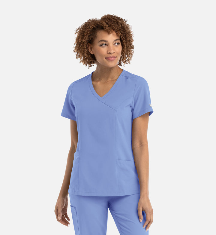 Wrap-style top with pockets at the bottom, women - MOMENTUM - 5002