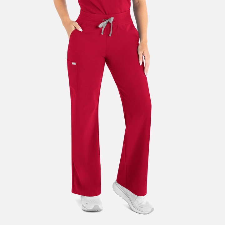 Pantalon droit jambe large, femme - MOMENTUM - 5094