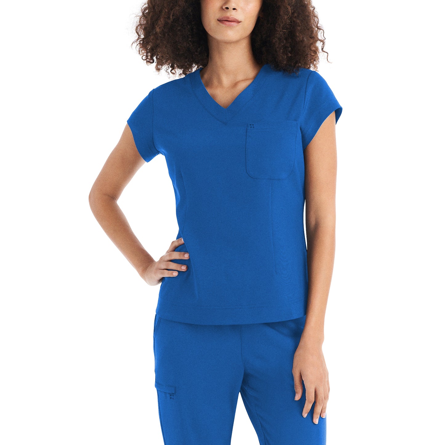 Women's V-neck top with a chest pocket - CRFT -  WC 128H