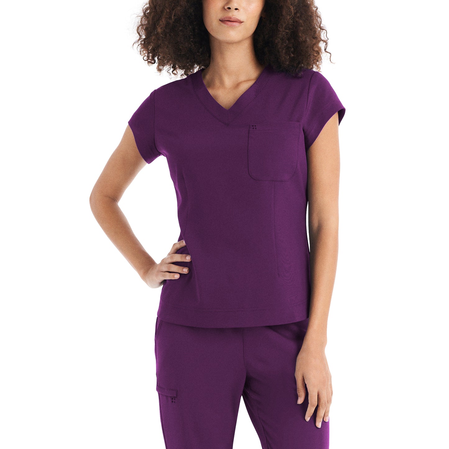 Women's V-neck top with a chest pocket - CRFT -  WC 128H